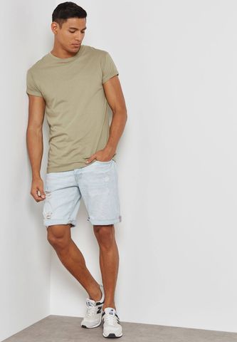 J.&.J Ripped Denim Shorts