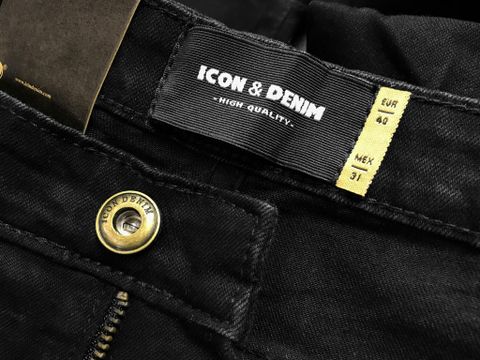 Icon & Denim Black Jeans with Zip