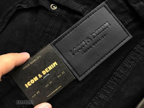 Icon & Denim Black Jeans with Zip