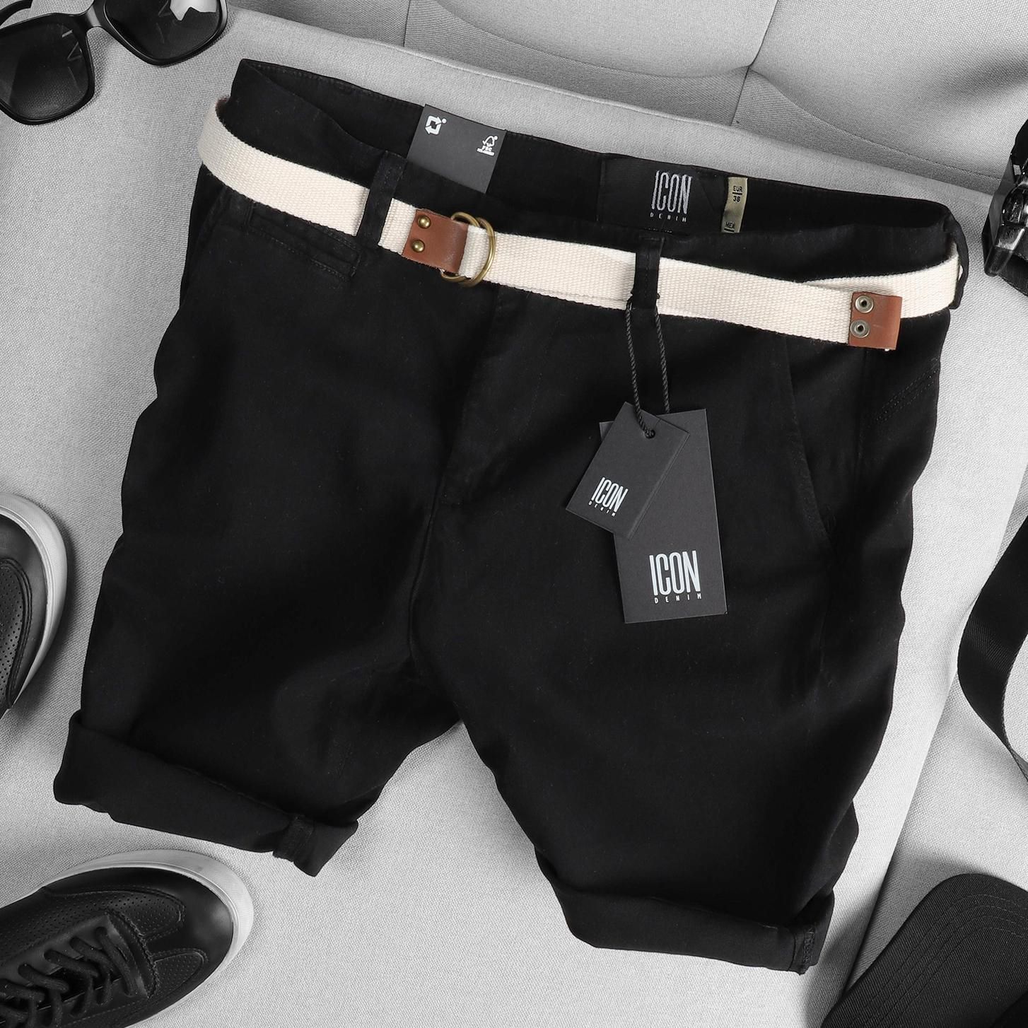 Quần short kaki ICON DENIM w belt