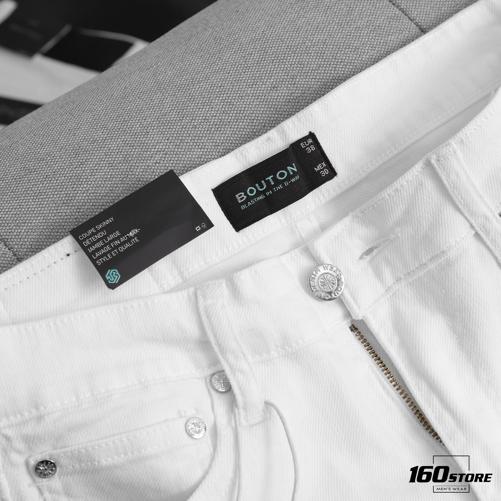 Quần jeans BOUTON white skinny
