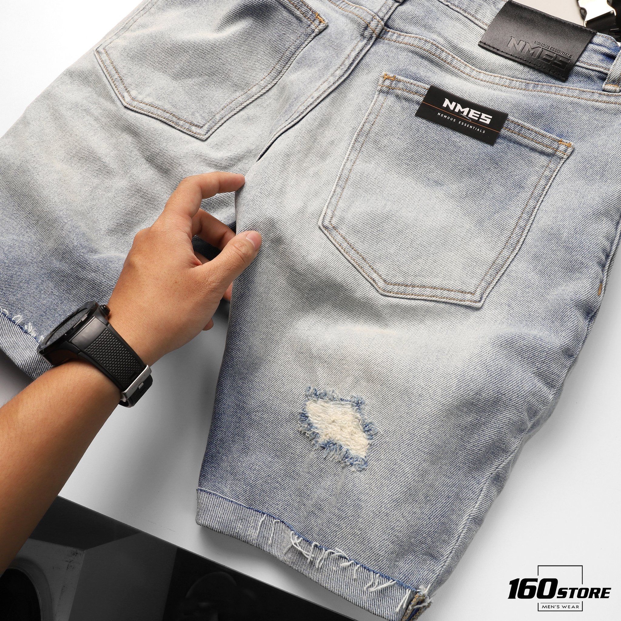 Quần short jeans NOMOUS ESENTIALS Ripped