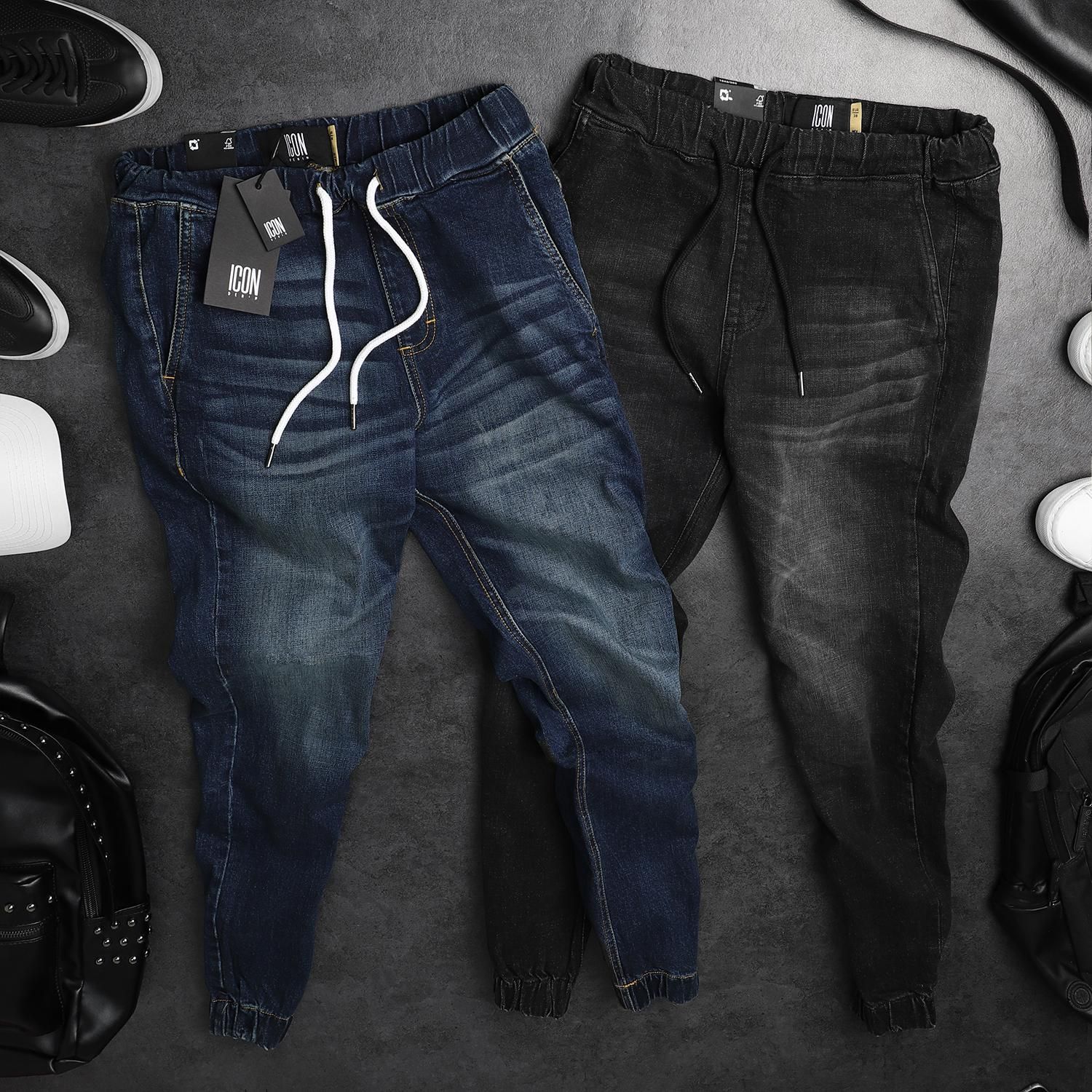 Quần jogger jean ICON DENIM dark blue