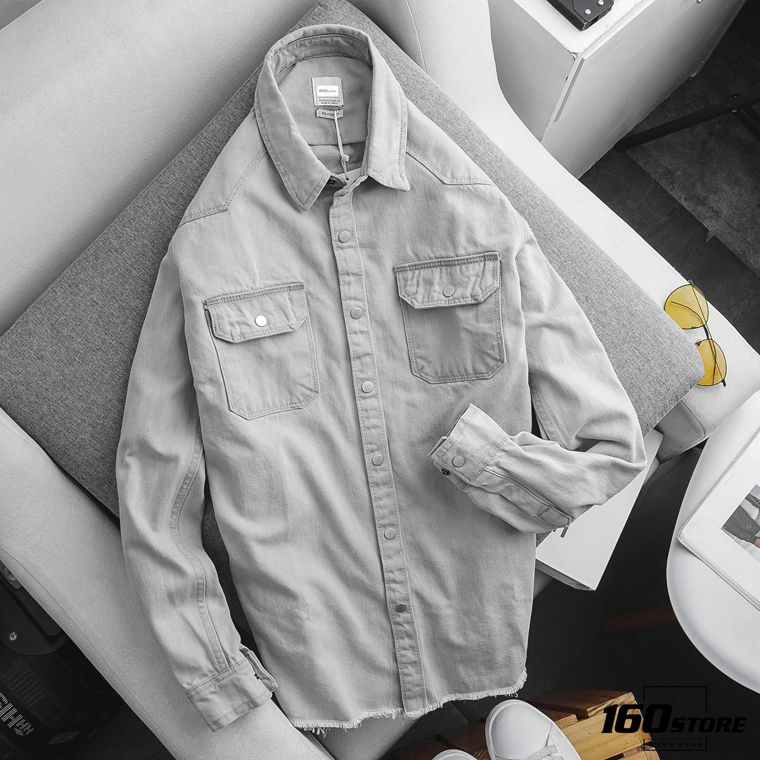 Áo sơmi tay dài ZRA denim