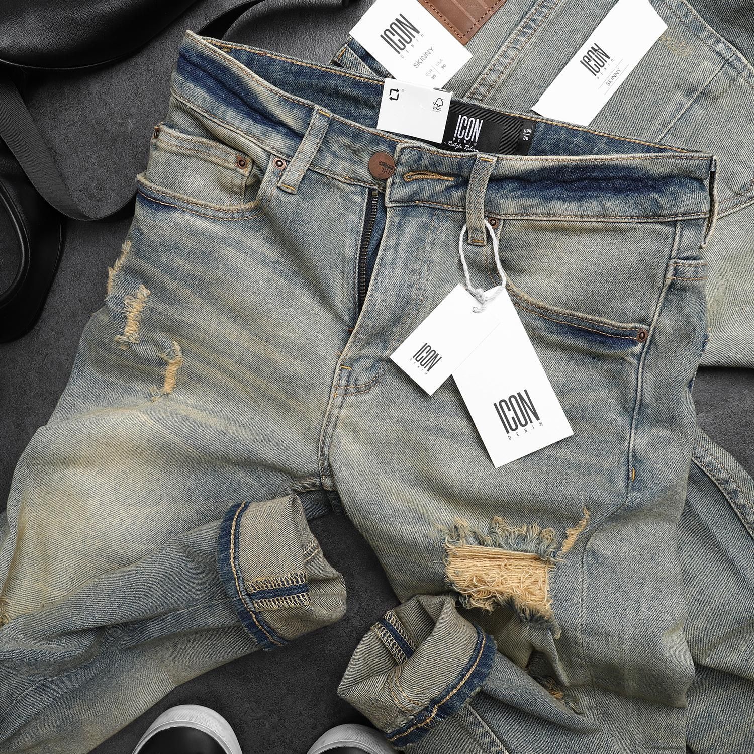 Quần jean ICON DENIM dirty ripped
