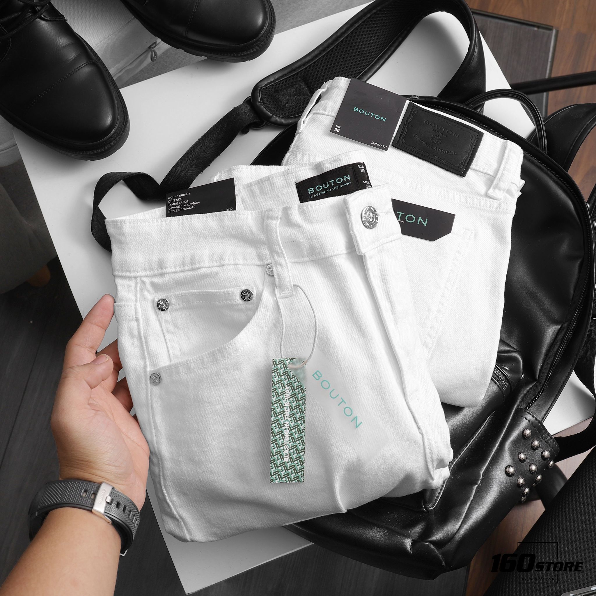 Quần jeans BOUTON white skinny
