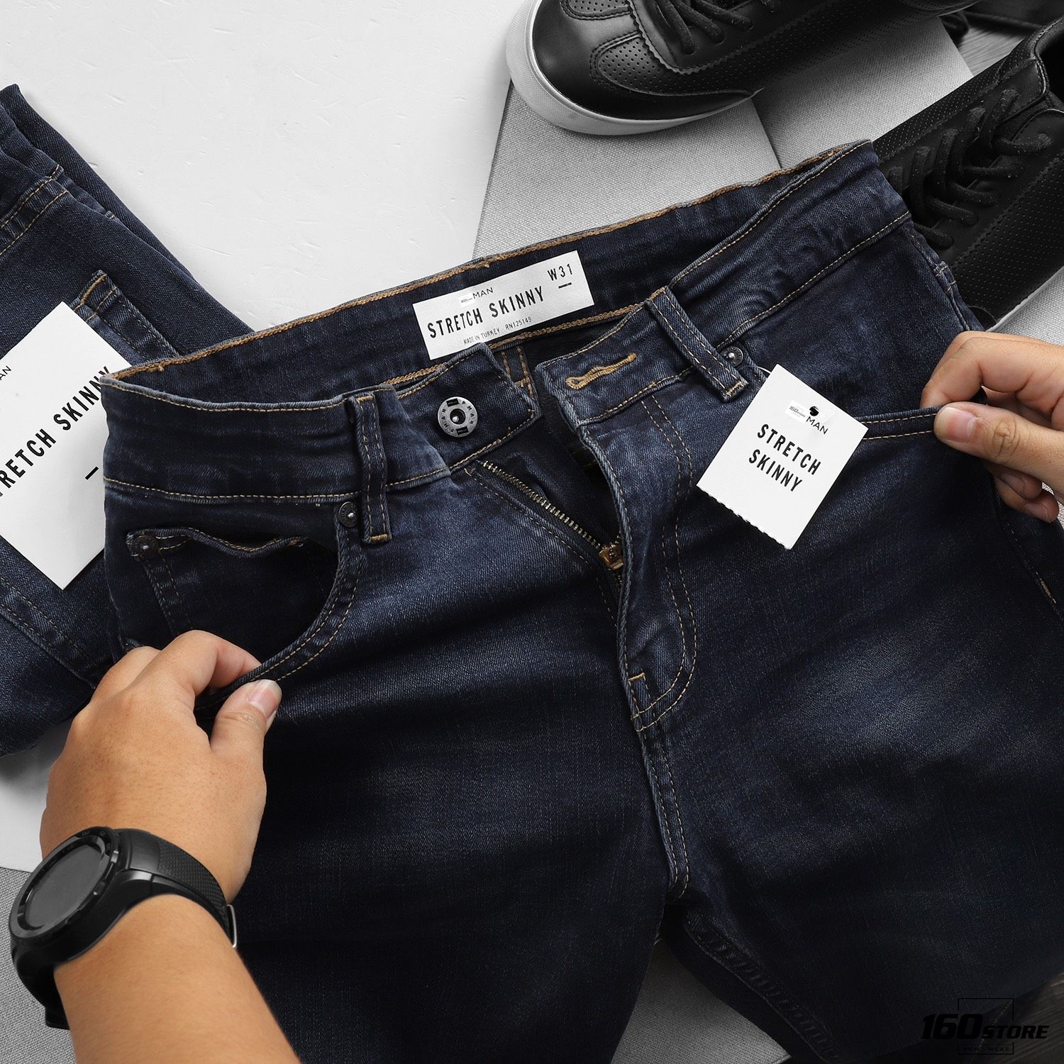 Quần jeans T.MAN dark blue skinny