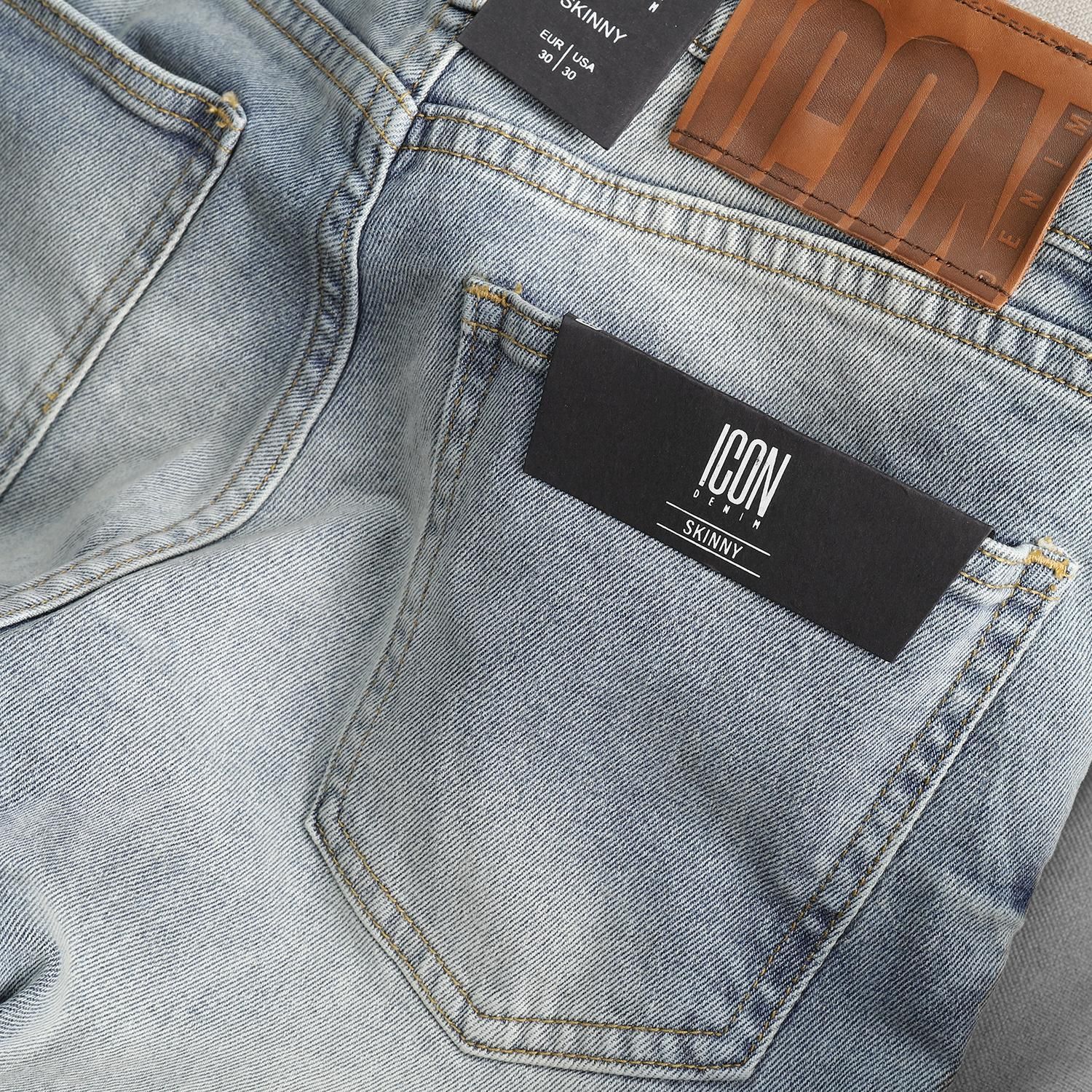 Quần jean ICON DENIM ripped w text
