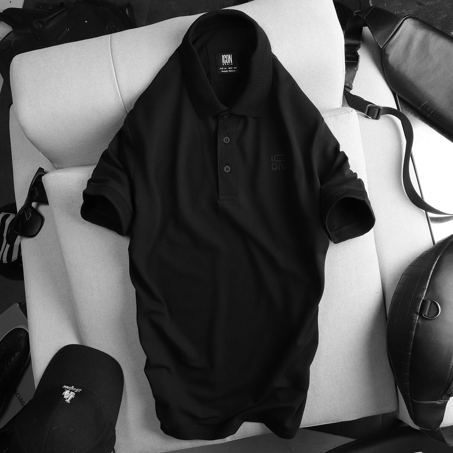 Áo polo ICON DENIM w logo