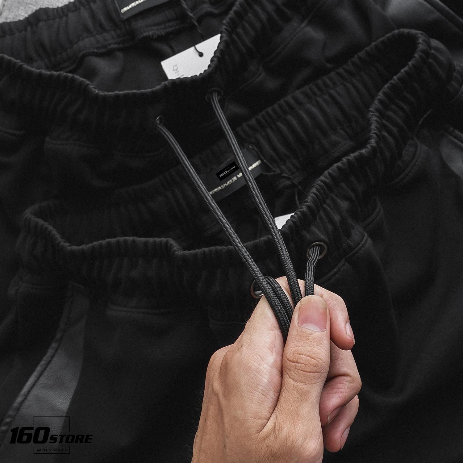 Quần Jogger ZRA w leather striped side ss20