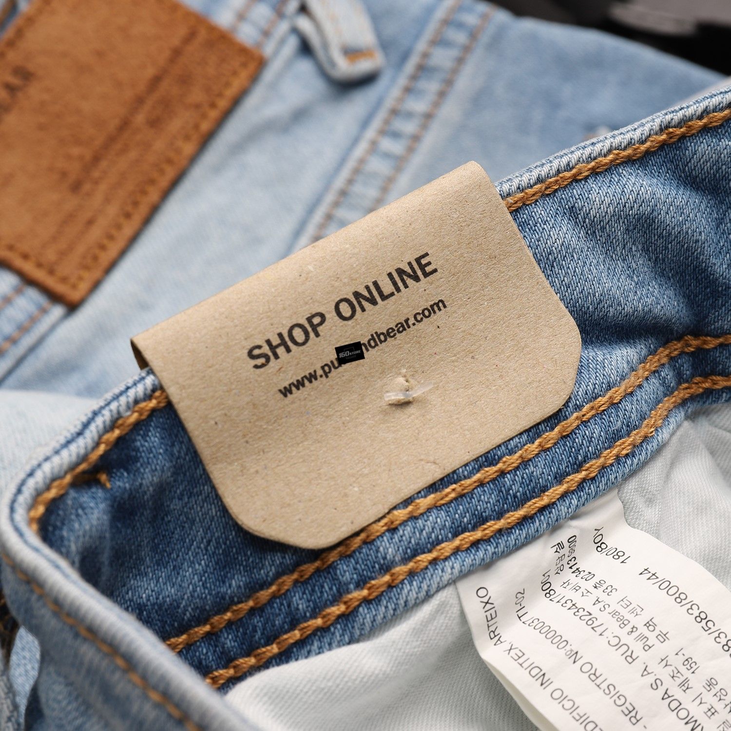 Quần short denim P.B wash rách