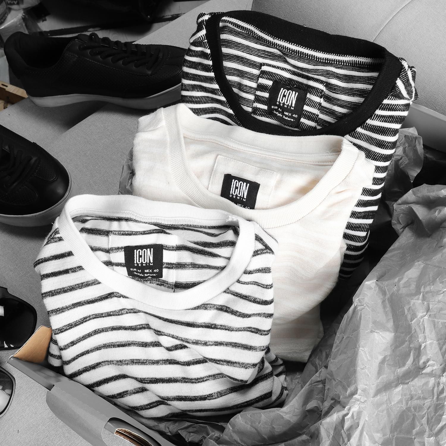 Áo thun ICON DENIM stripes