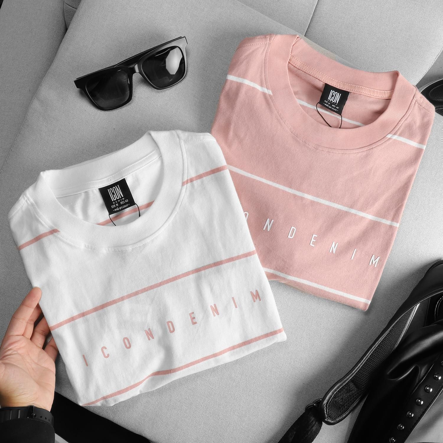 Áo thun ICON DENIM stripes