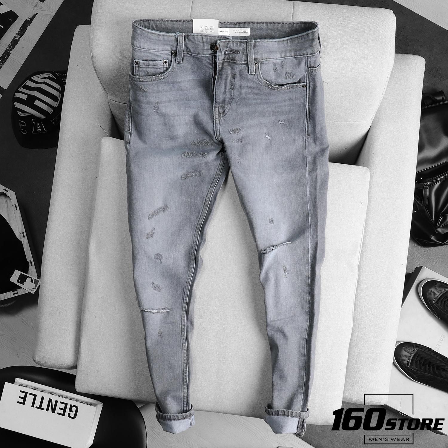 Quần jean ZRA grey ripped skinny