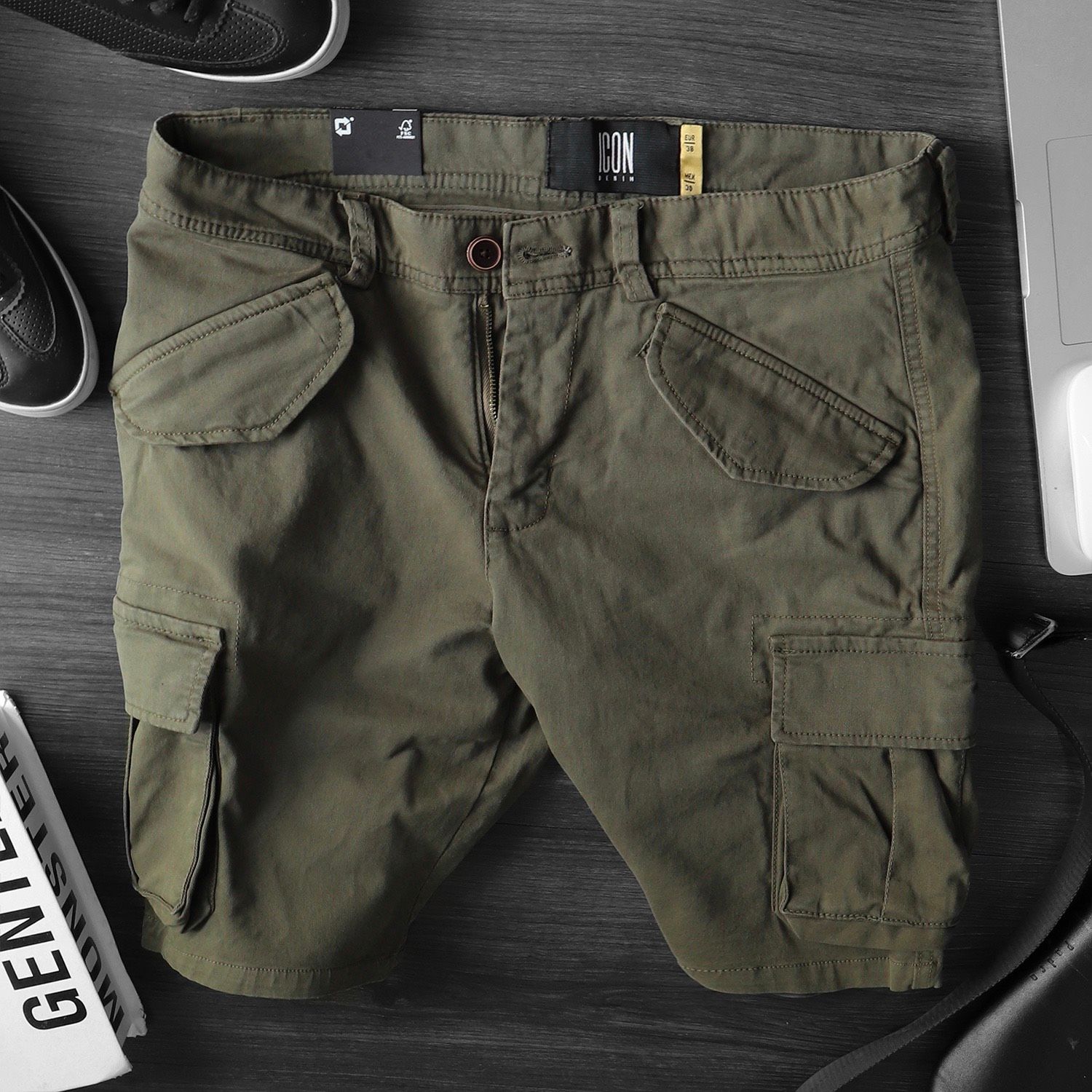 Quần short ICON DENIM túi hộp ss20