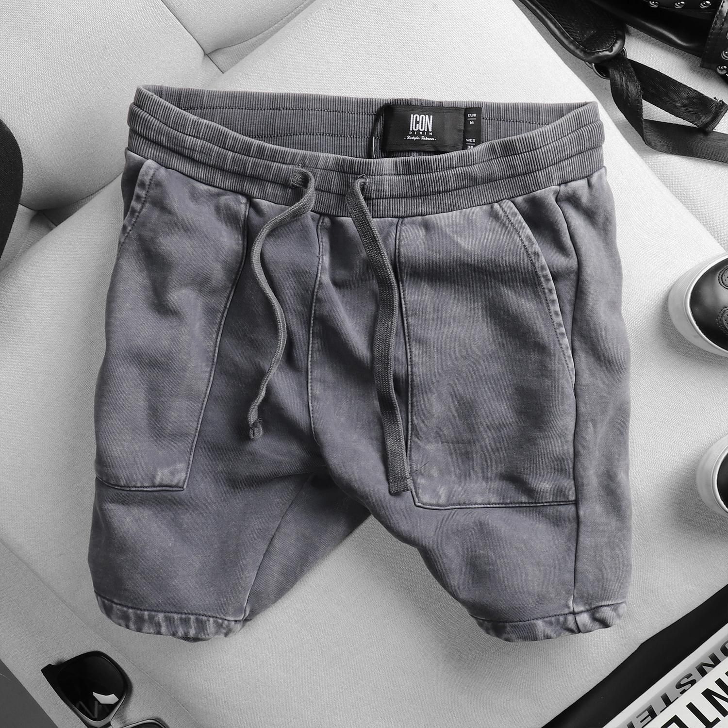 Quần short nỉ ICON DENIM wash