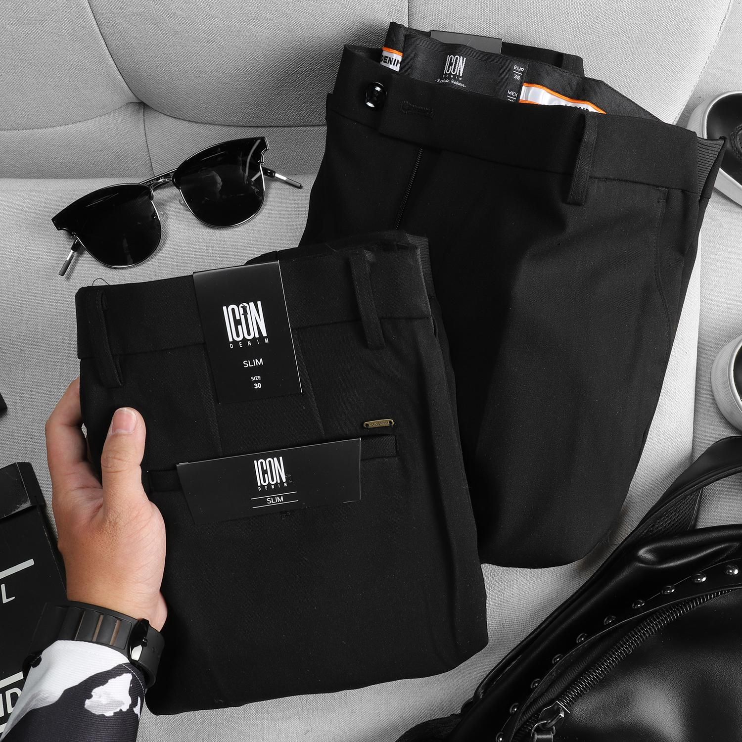 Quần tây ICON DENIM black slim