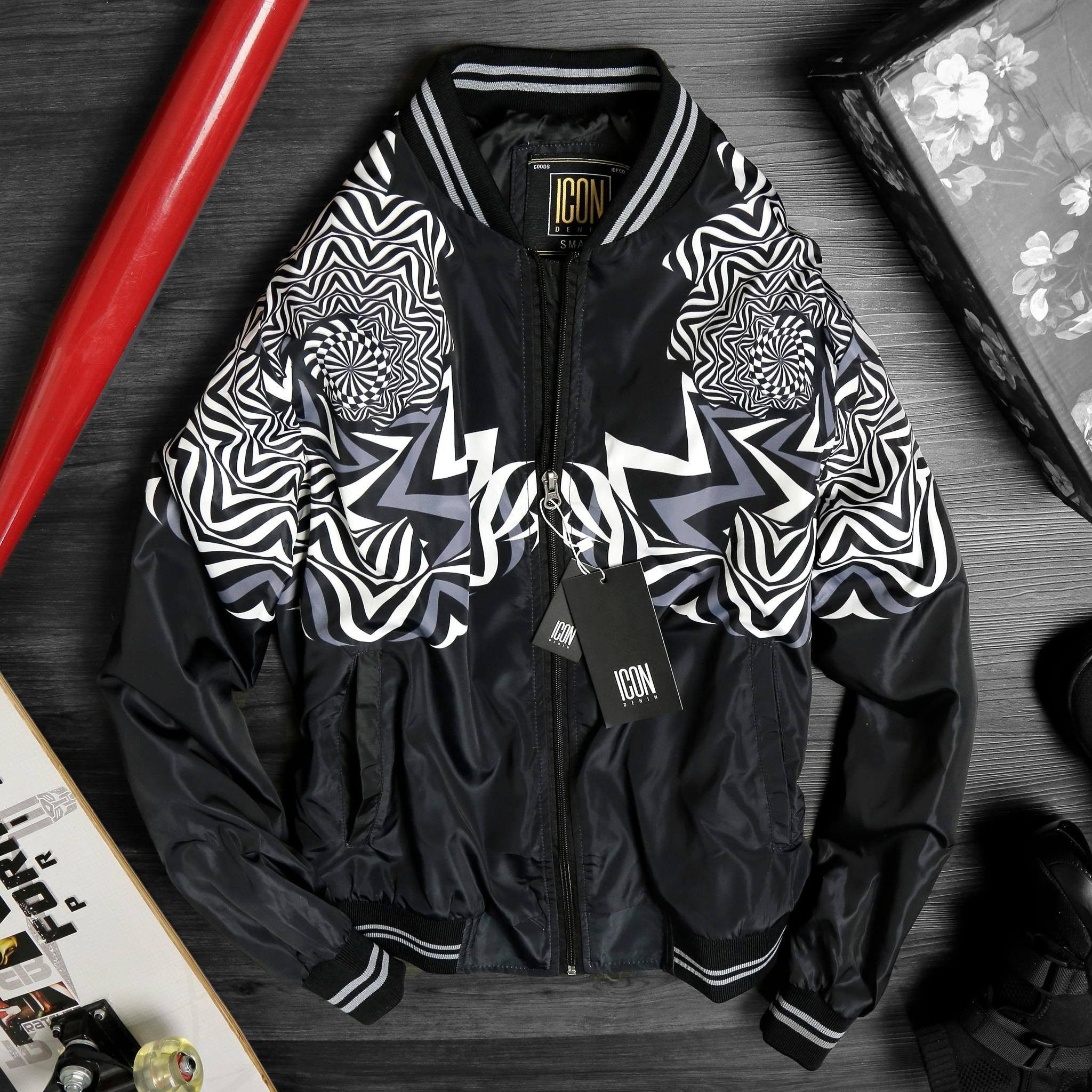 Áo khoác bomber ICON DENIM Minimalist Cool B&W