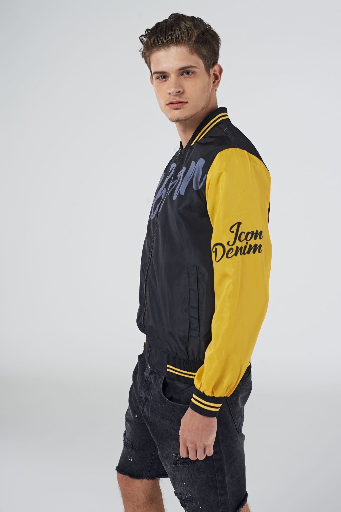 Áo khoác bomber ICON DENIM Reborn black