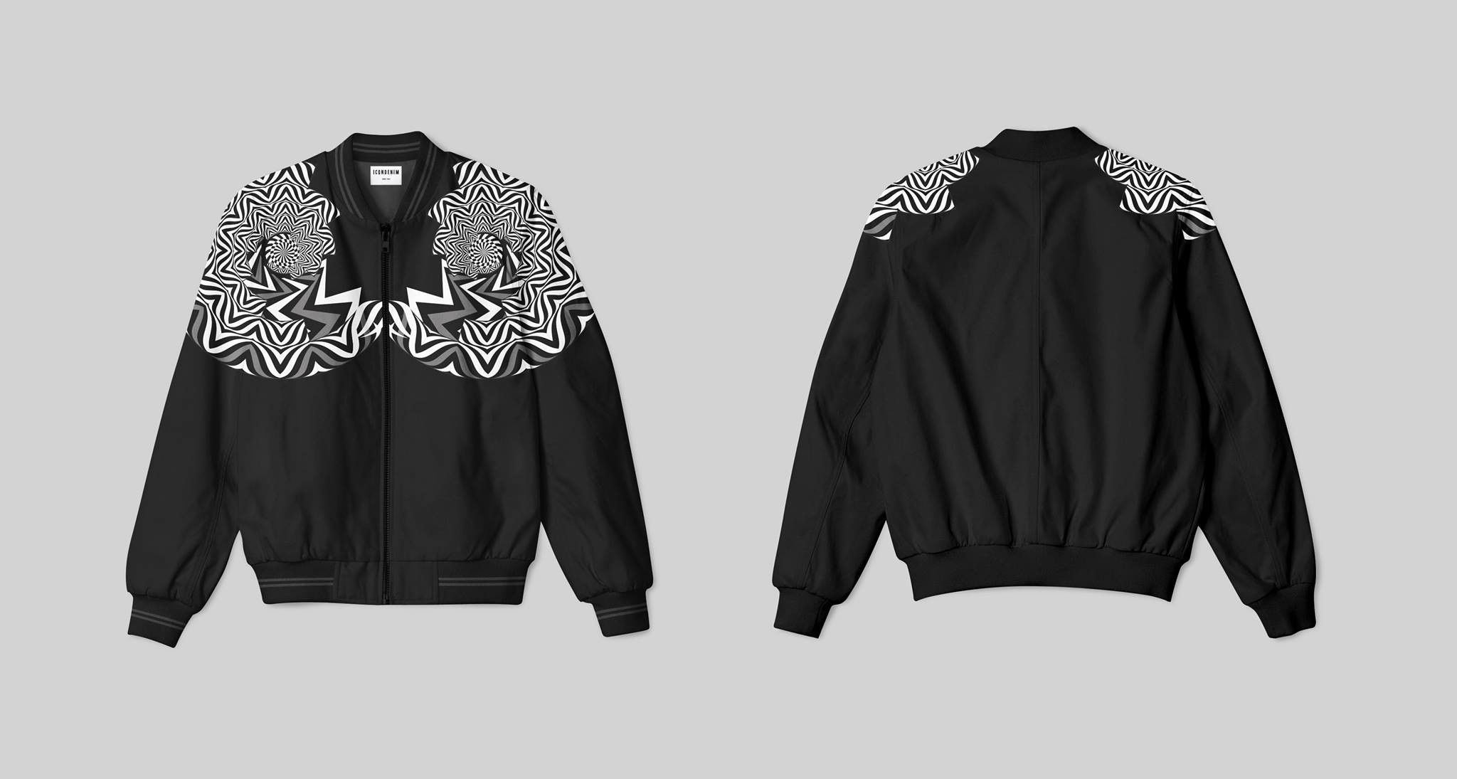 Áo khoác bomber ICON DENIM Minimalist Cool B&W