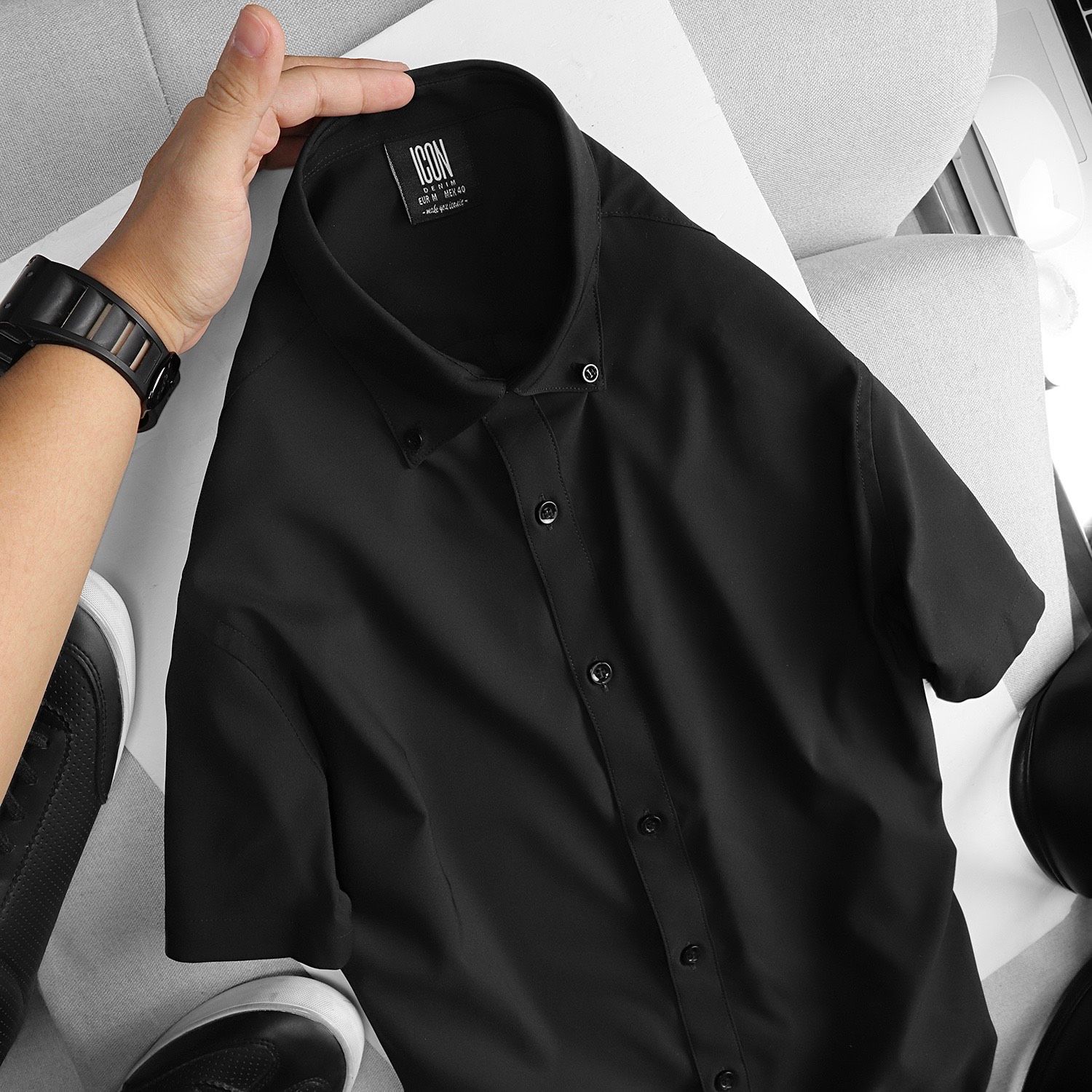 Áo sơmi tay ngắn ICON DENIM slim