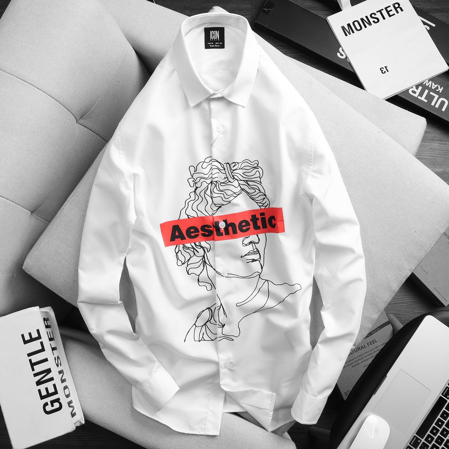 Áo sơmi Icon Denim printed
