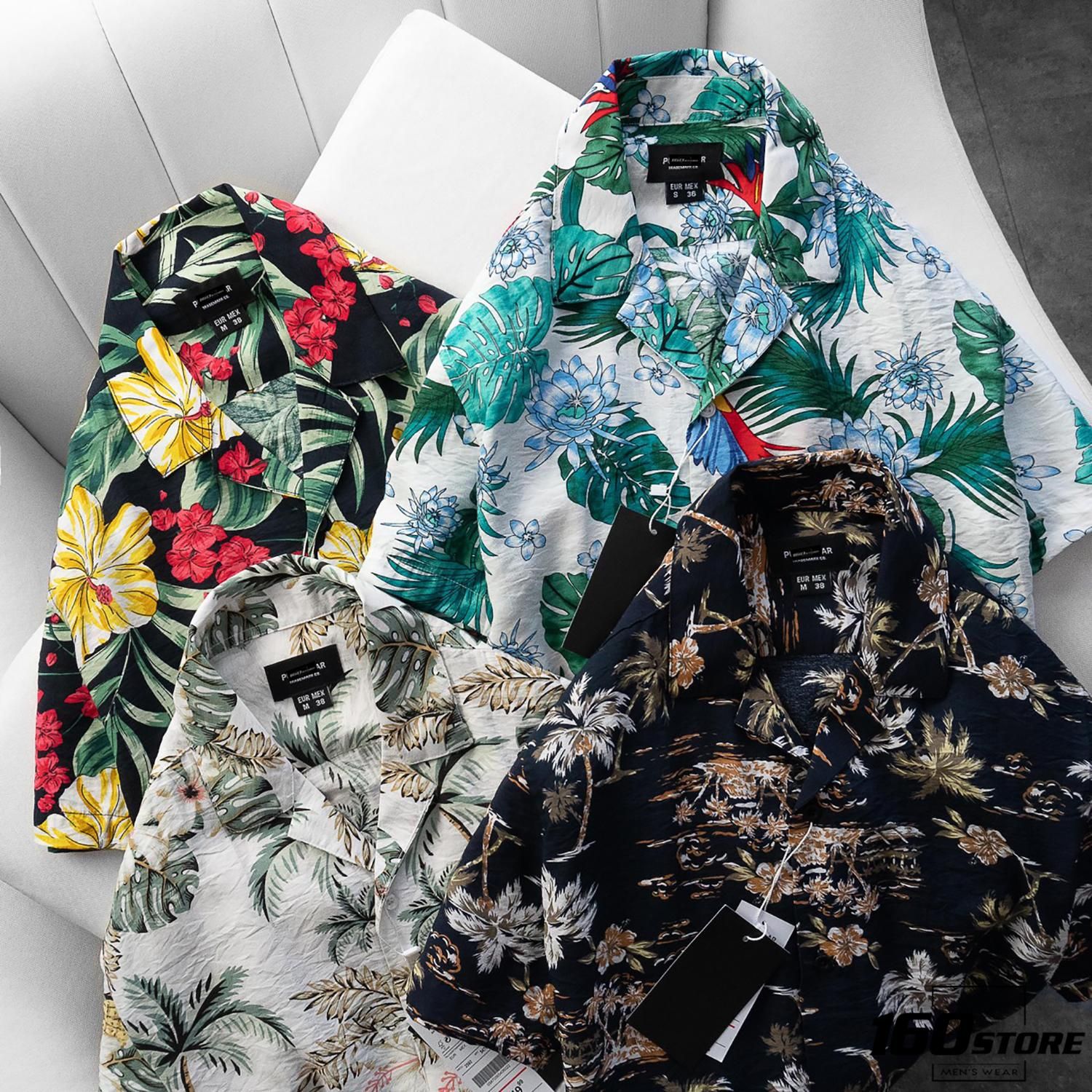 Áo sơmi P.B linen họa tiết