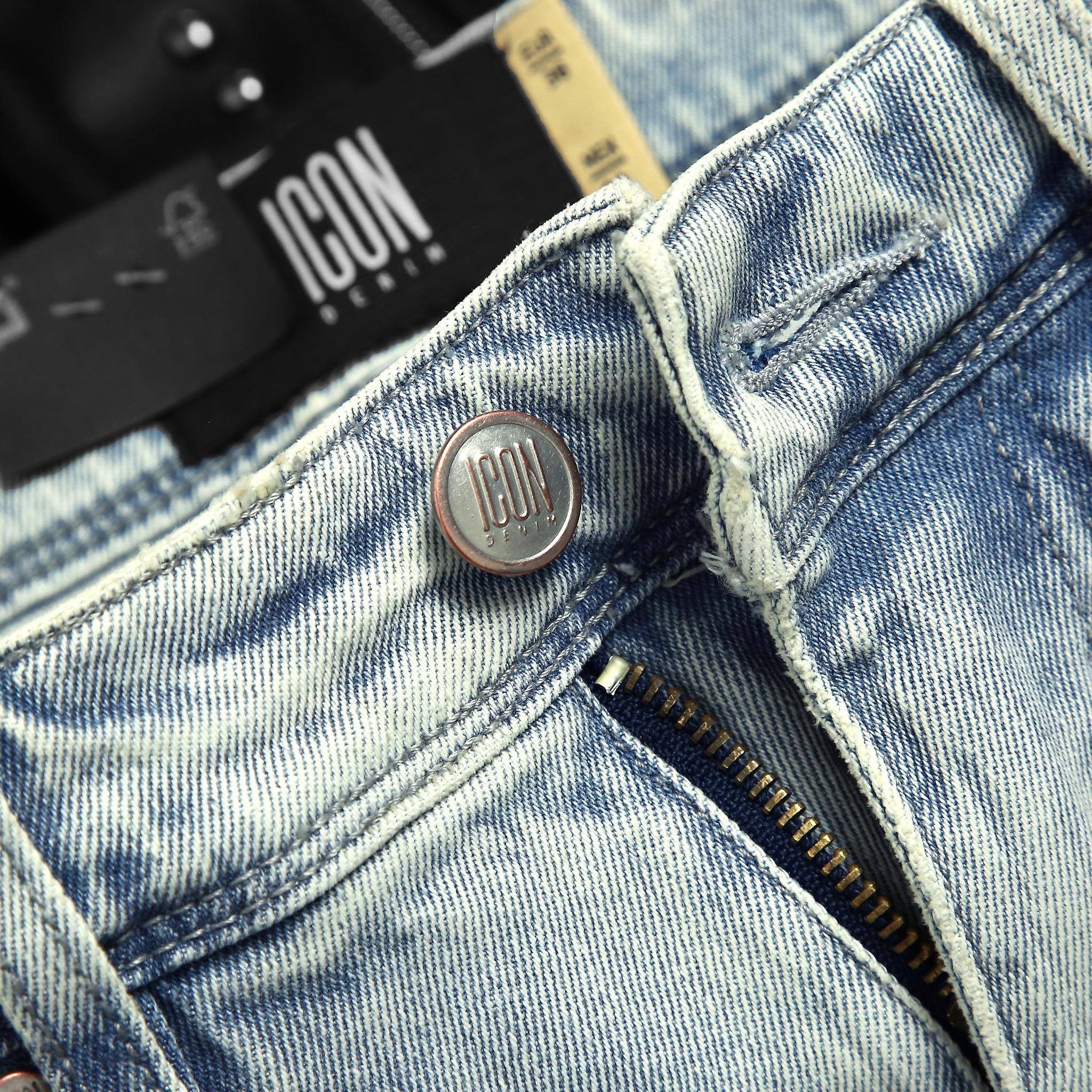 Quần jean ICON DENIM light wash w rips