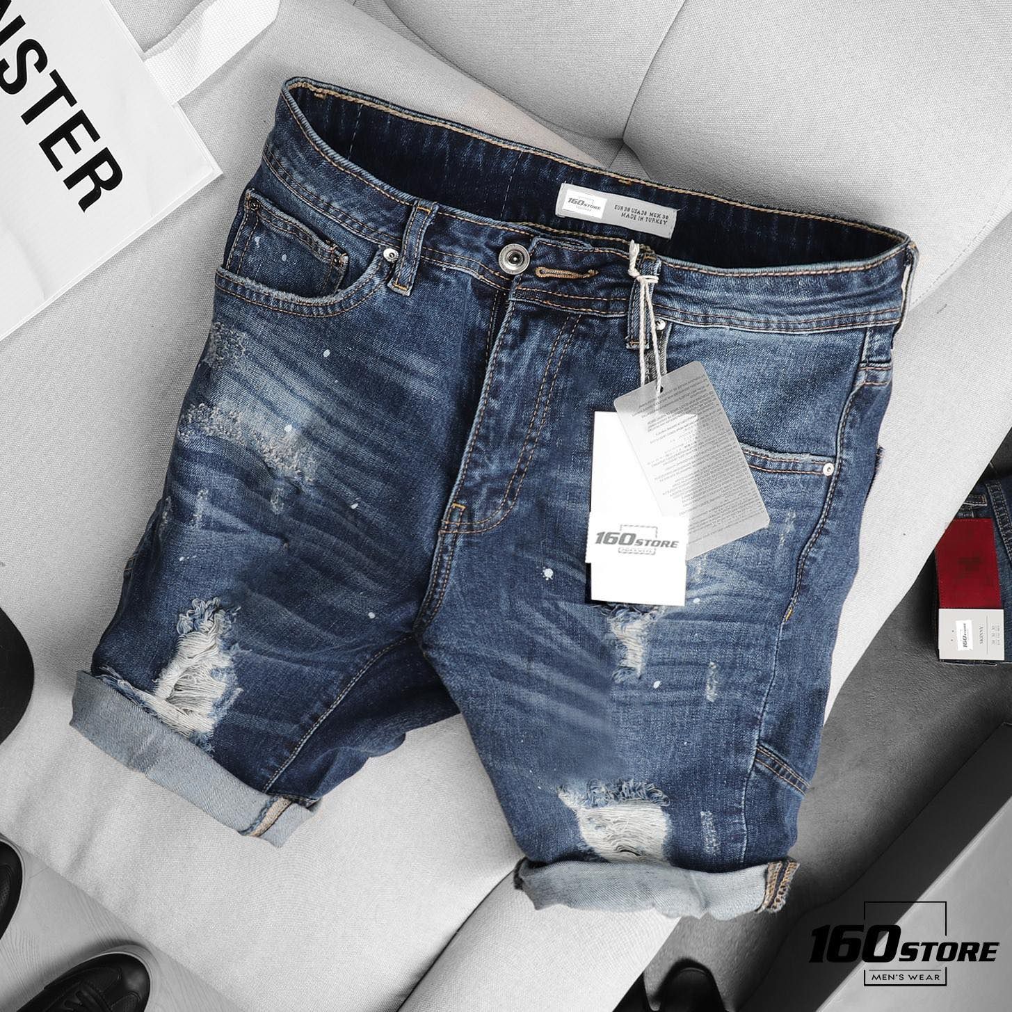 Quần short jean ZRA ripped
