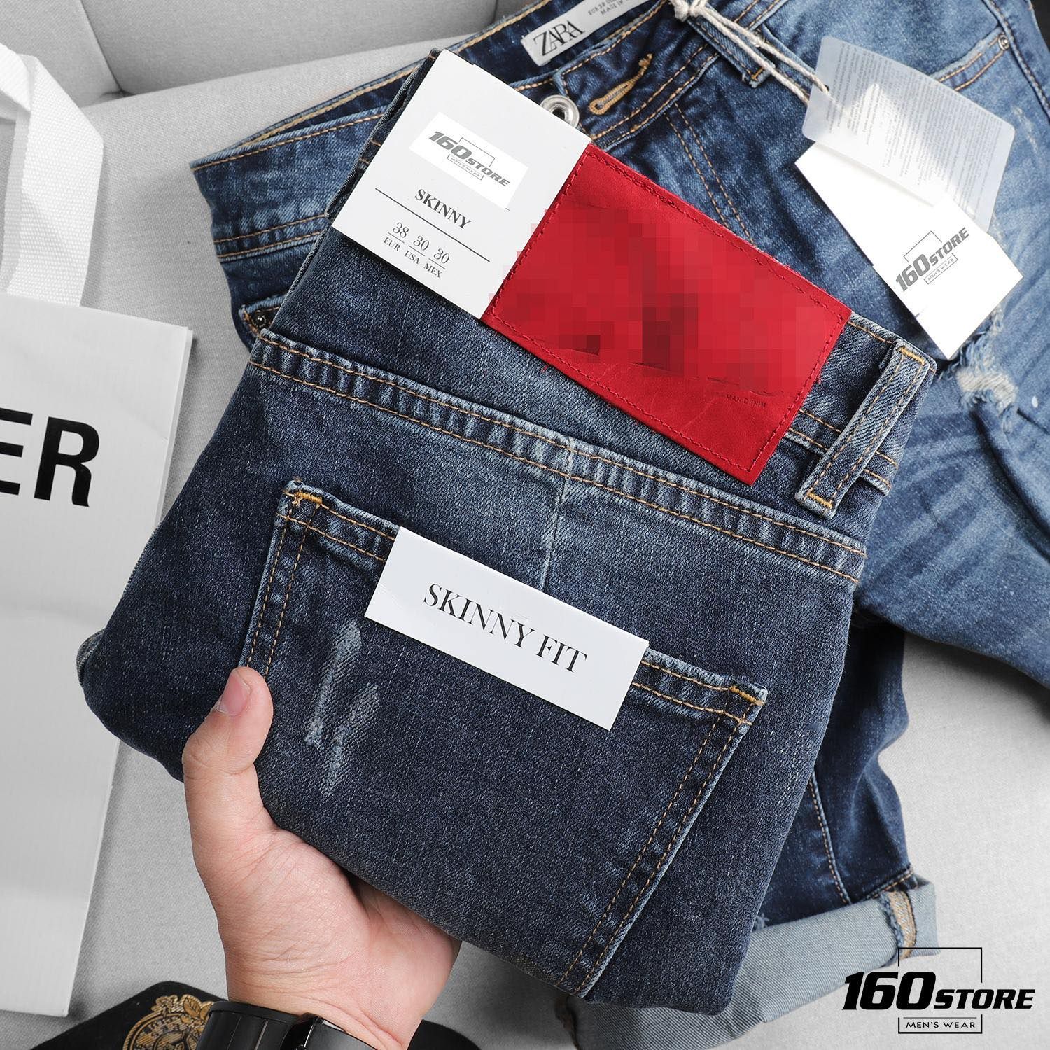 Quần short jean ZRA ripped