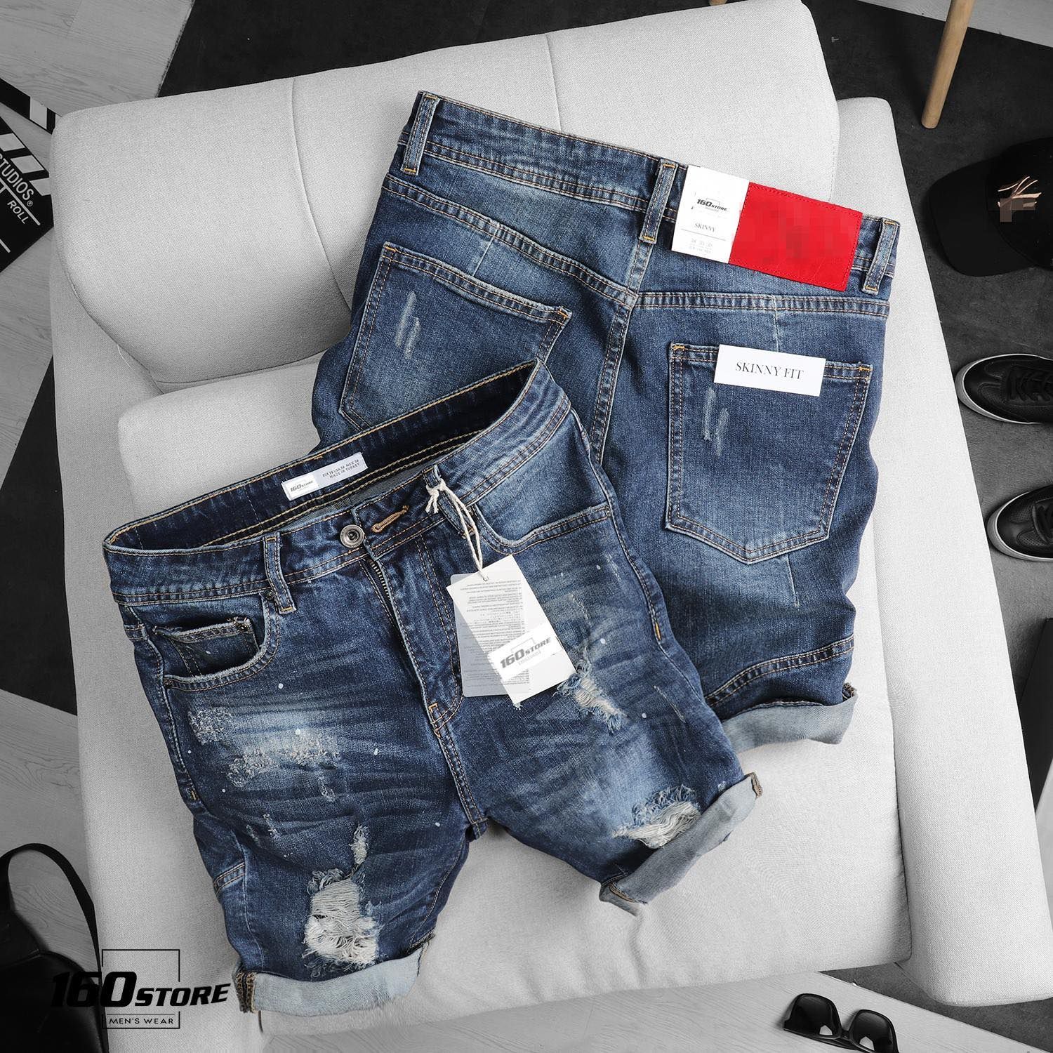 Quần short jean ZRA ripped