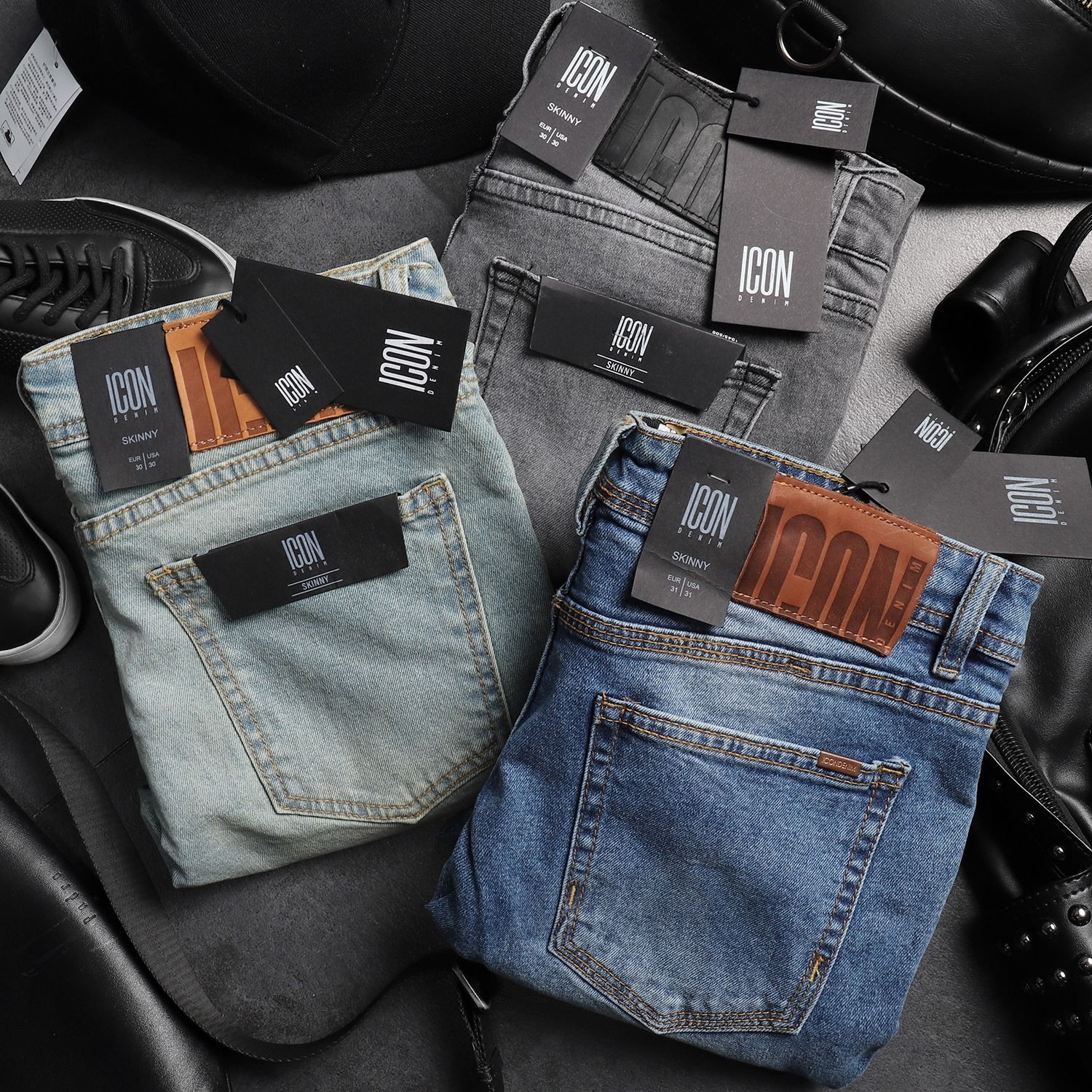 Quần jean ICON DENIM blue ripped skinny