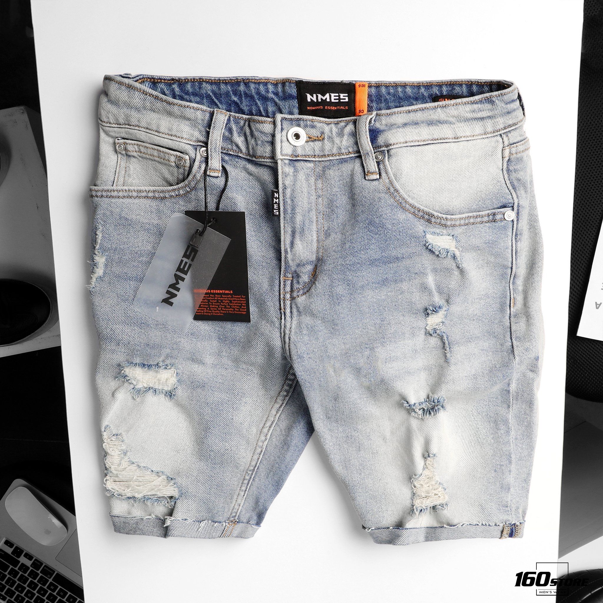 Quần short jeans NOMOUS ESENTIALS Ripped
