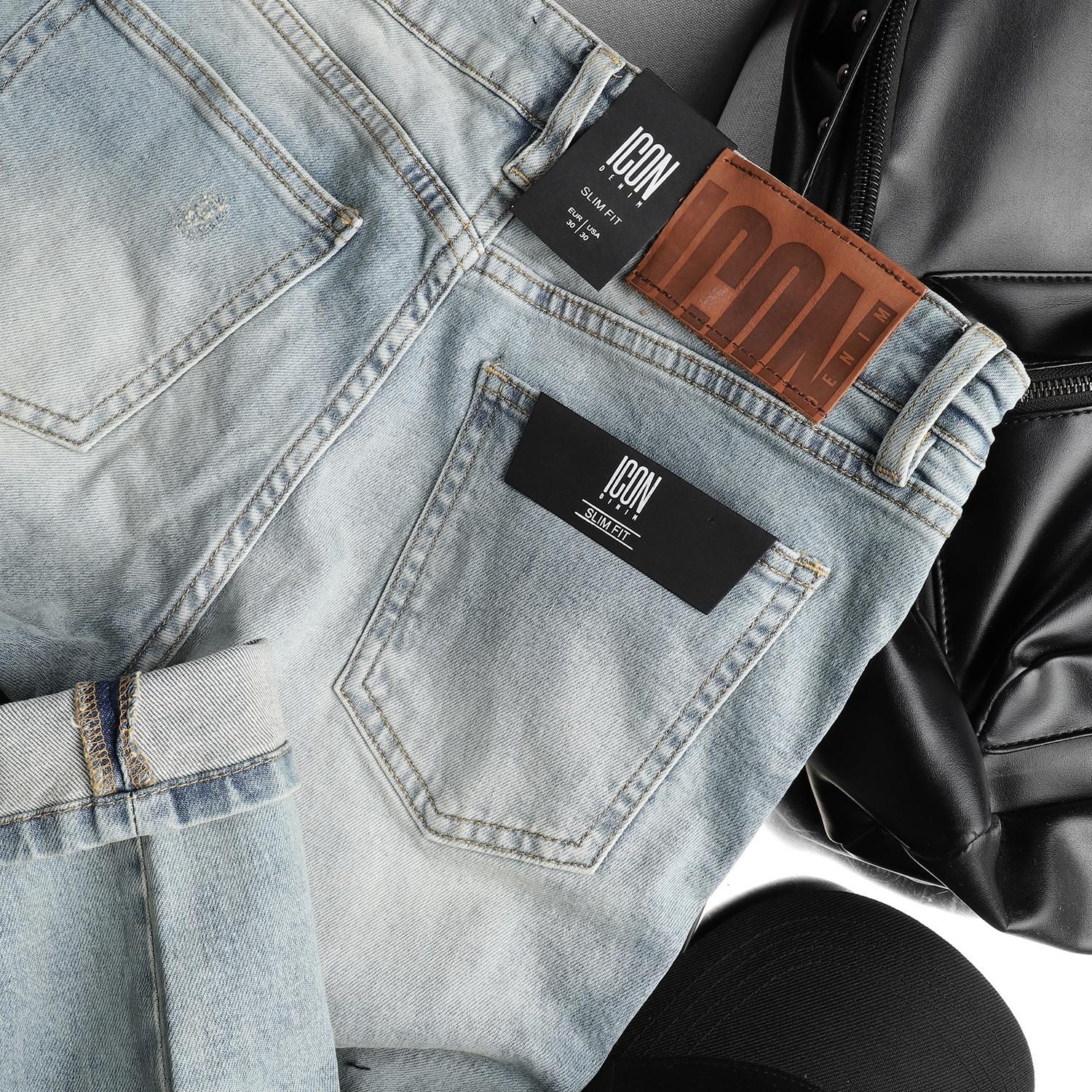 Quần jean ICON DENIM wash ripped slim