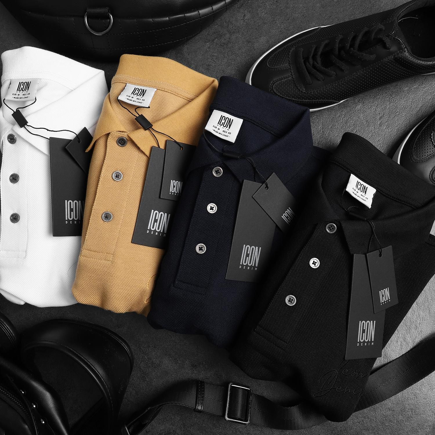 Áo polo ICON DENIM logo thêu