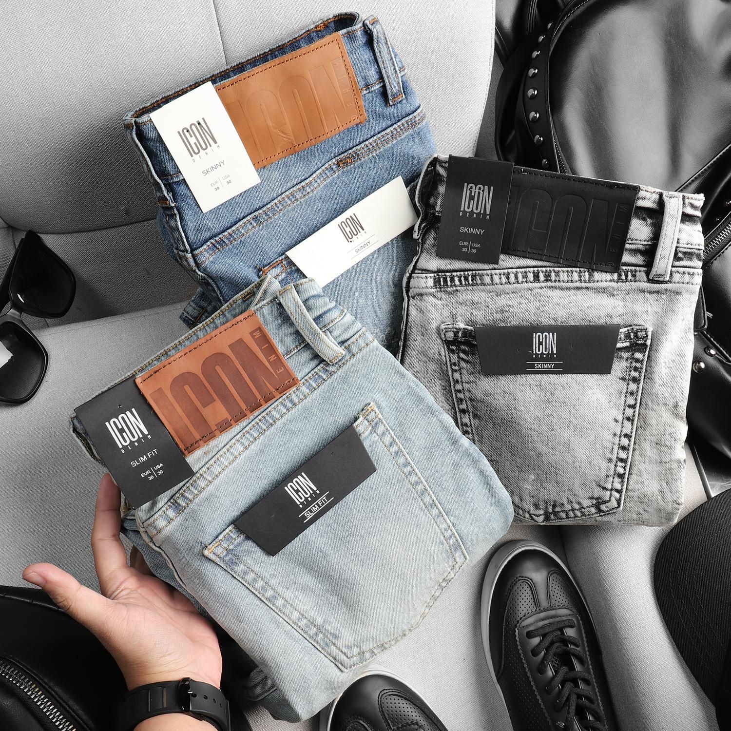 Quần jean ICON DENIM wash ripped slim