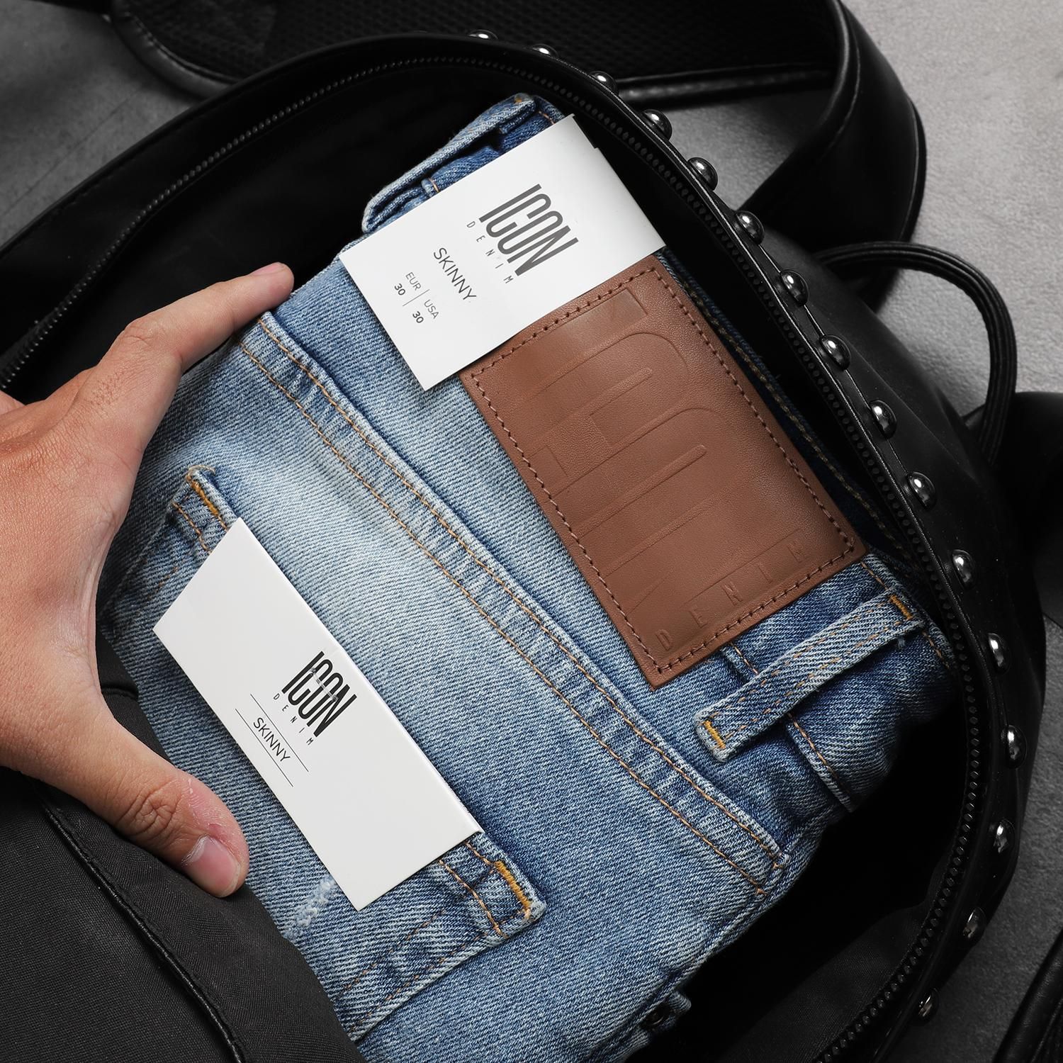 Quần jean ICON DENIM ripped slim fit