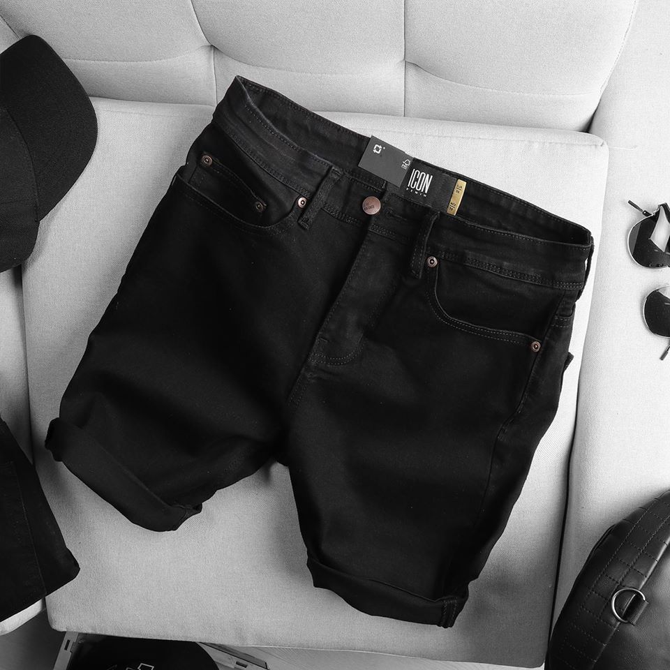 Quần short jean ICON DENIM Black