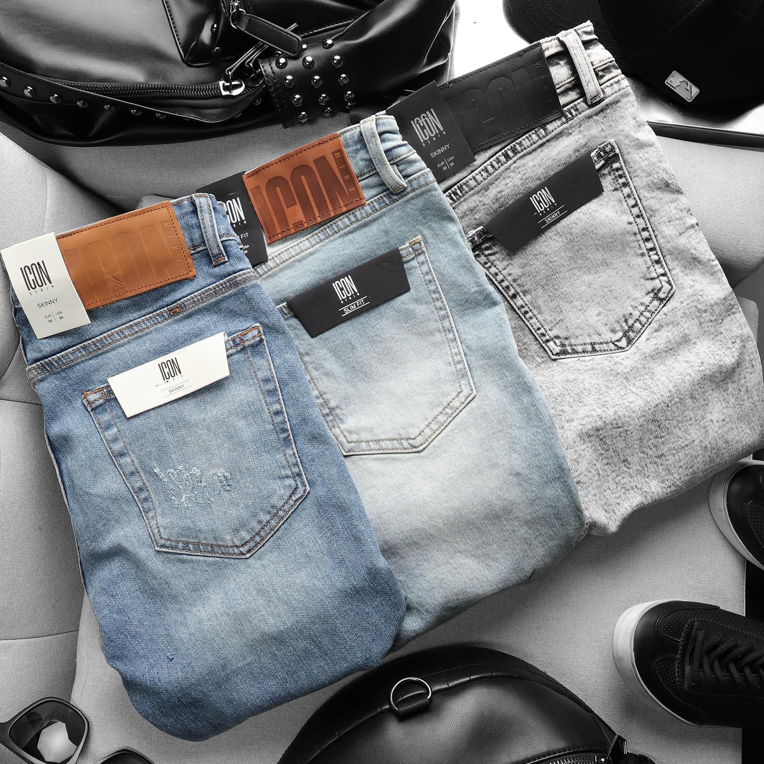 Quần jean ICON DENIM blue ripped skinny