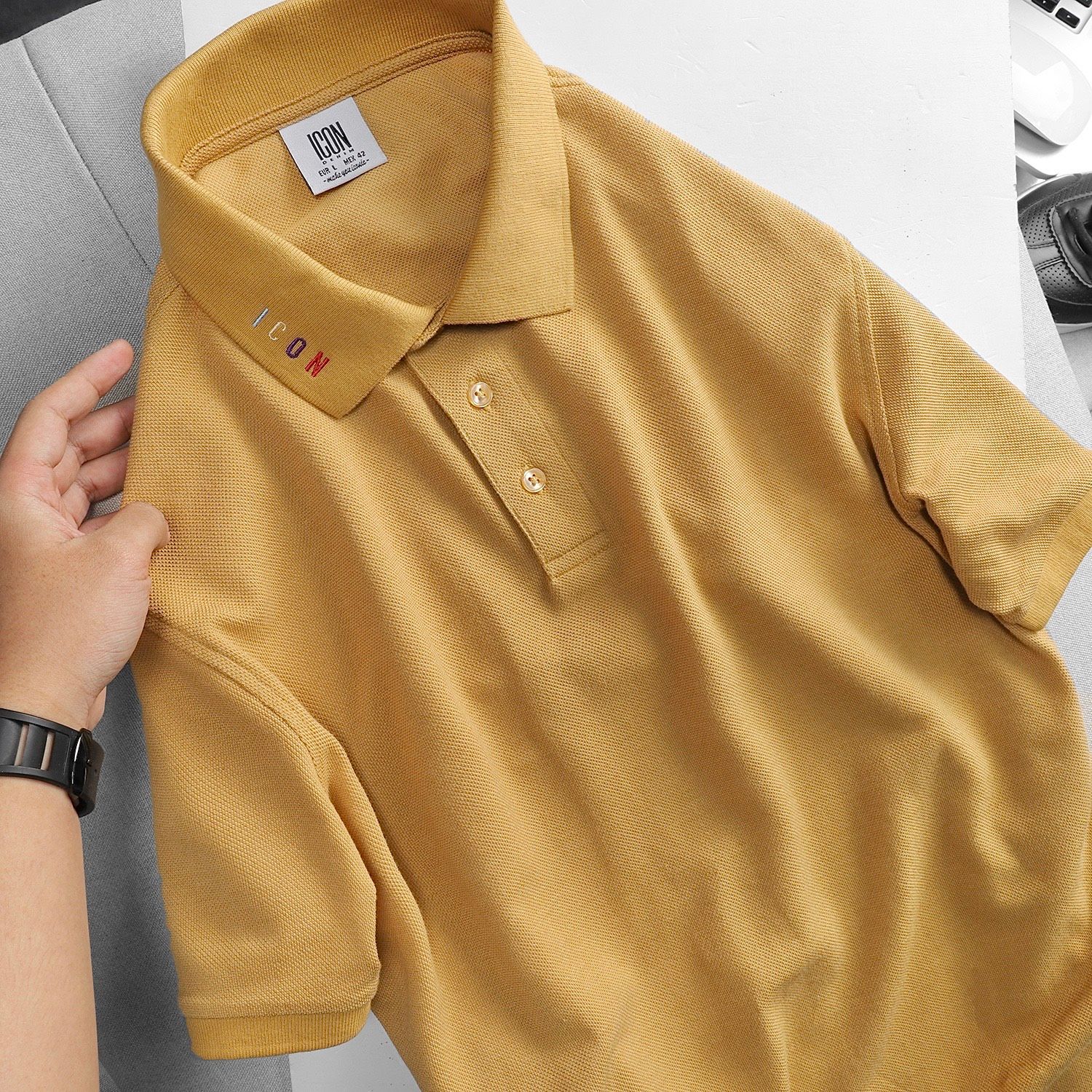 Áo polo ICON DENIM w neck logo