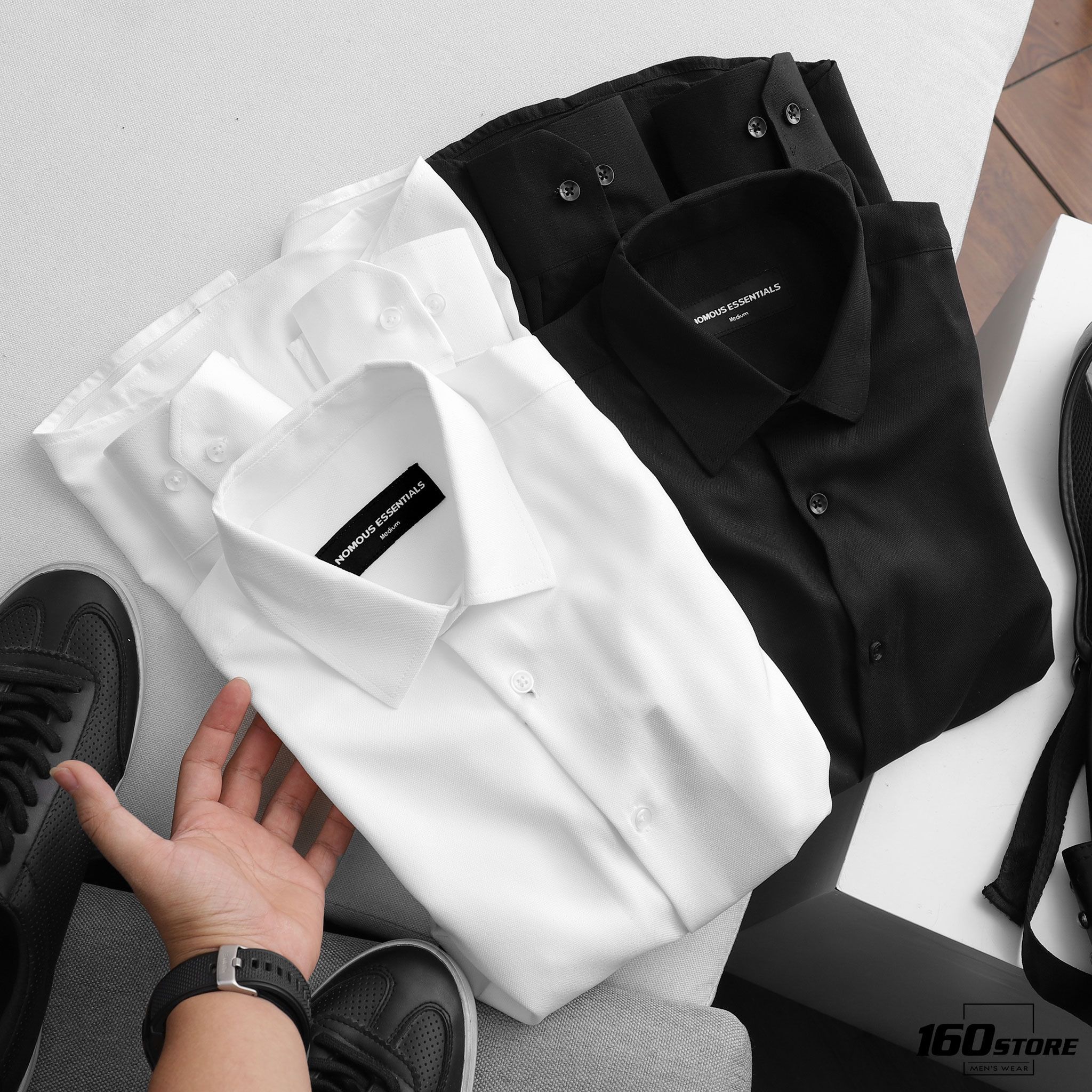 Áo sơmi NOMOUS ESSENTIASL slim (vải hạt)