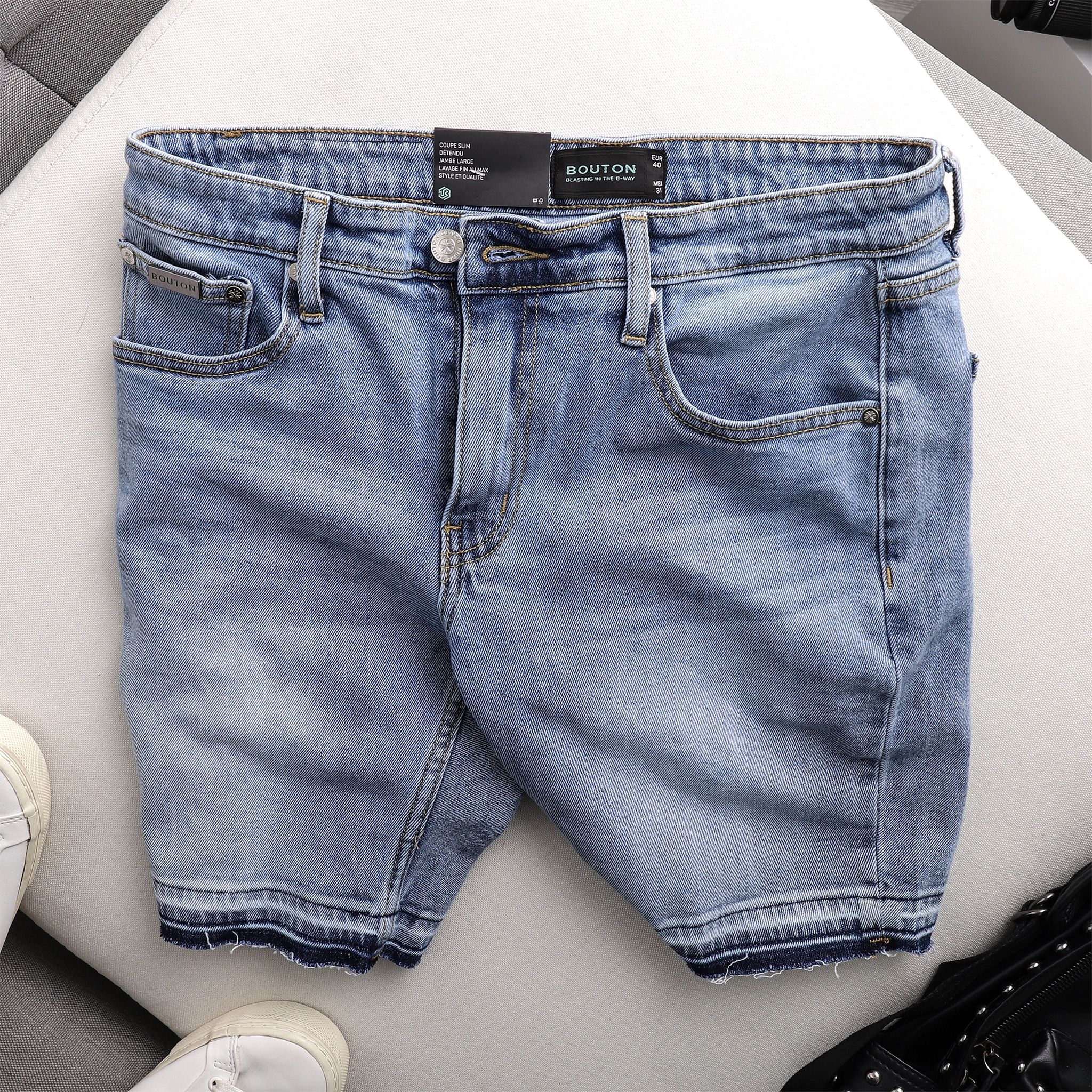 Quần short jeans BOUTON mix blue