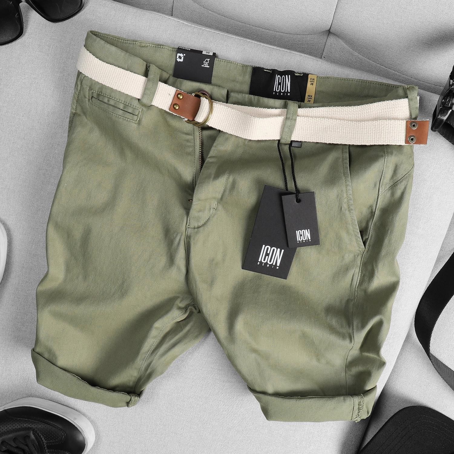 Quần short kaki ICON DENIM w belt