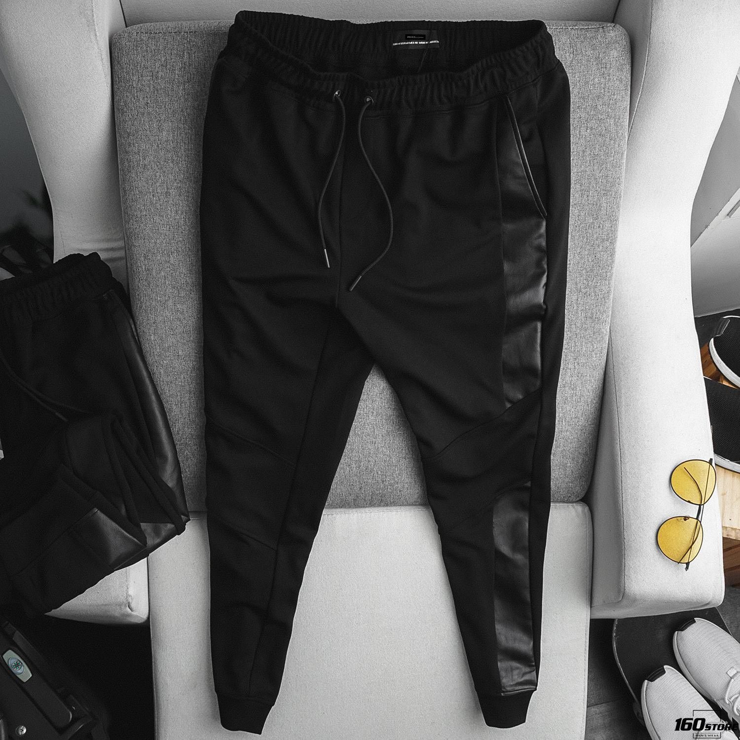 Quần Jogger ZRA w leather striped side ss20