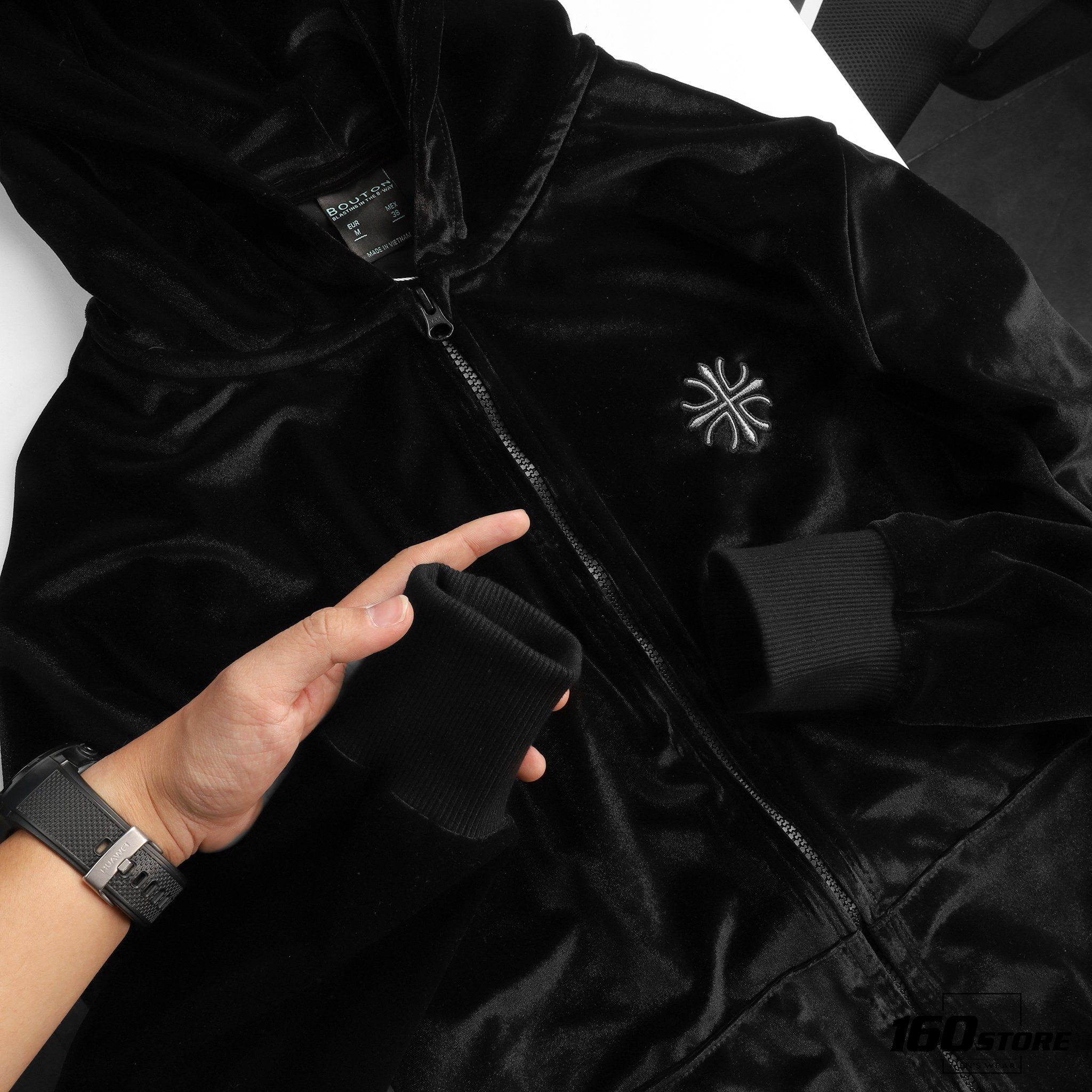 Áo khoác zip BOUTON nhung