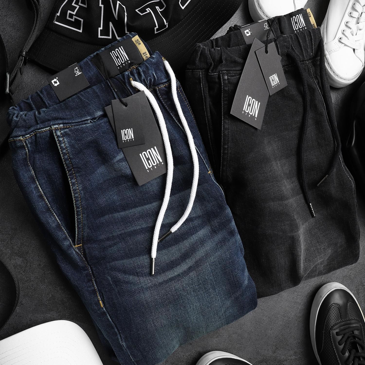 Quần jogger jean ICON DENIM dark blue