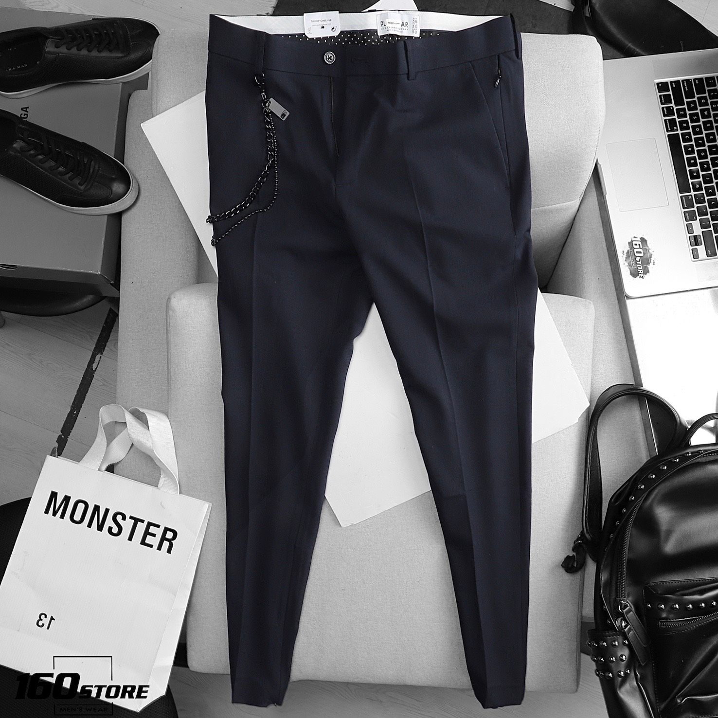 Quần tây P.B slim fit w chain