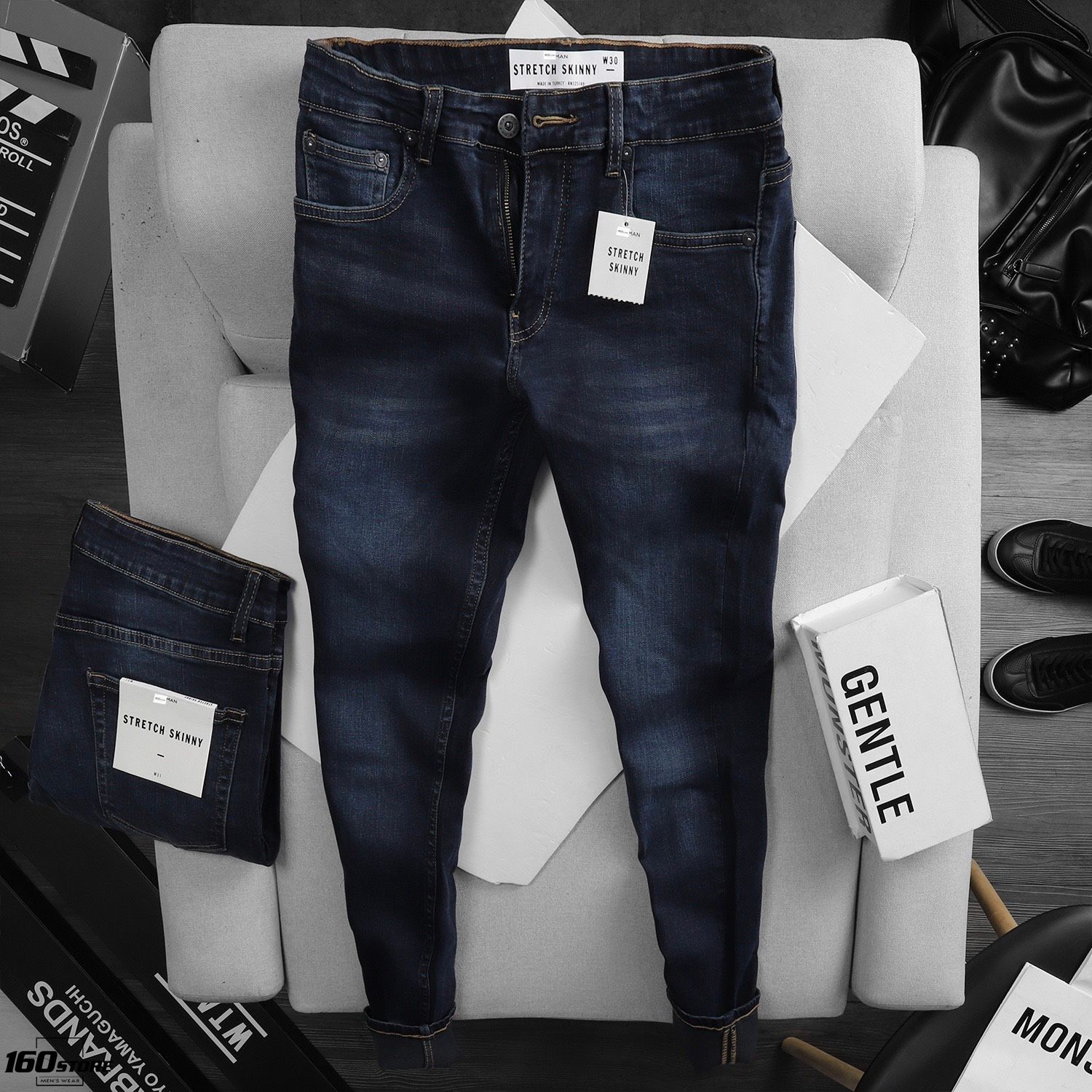 Quần jeans T.MAN dark blue skinny