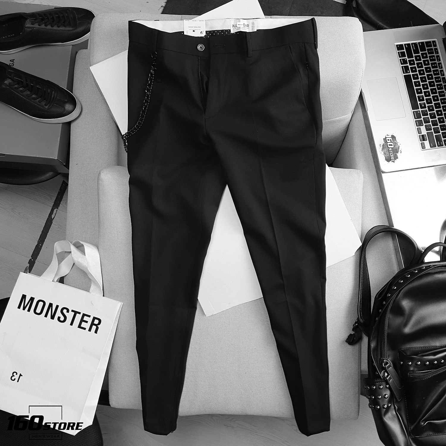 Quần tây P.B slim fit w chain