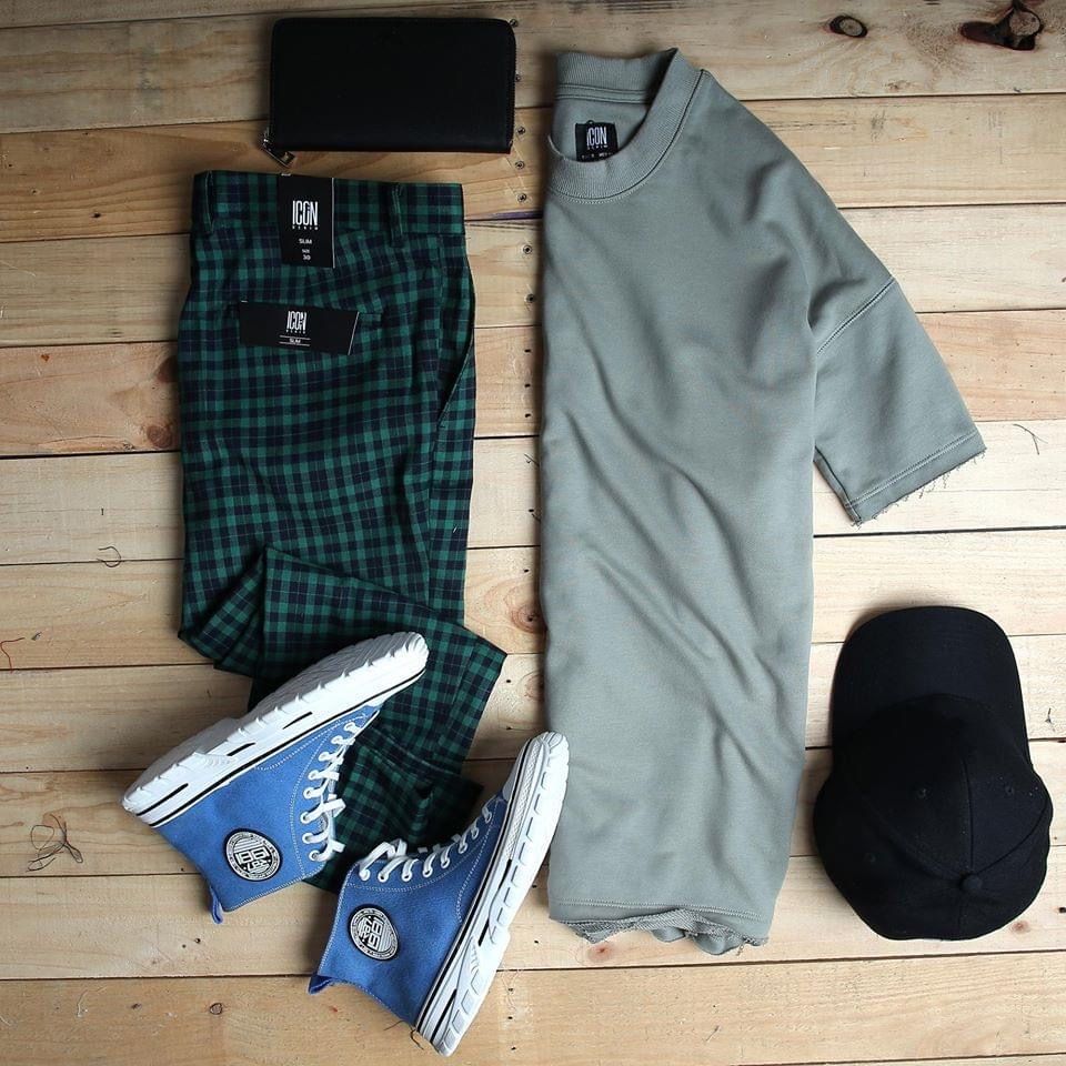 Quần tây ICON DENIM Plaid In Green